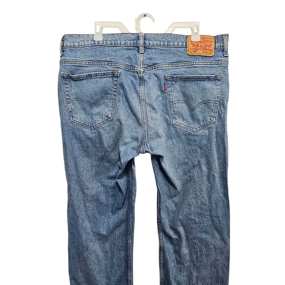 Levi's Light Blue Straight‎ Denim Men's 569's Jeans Size 36x34
